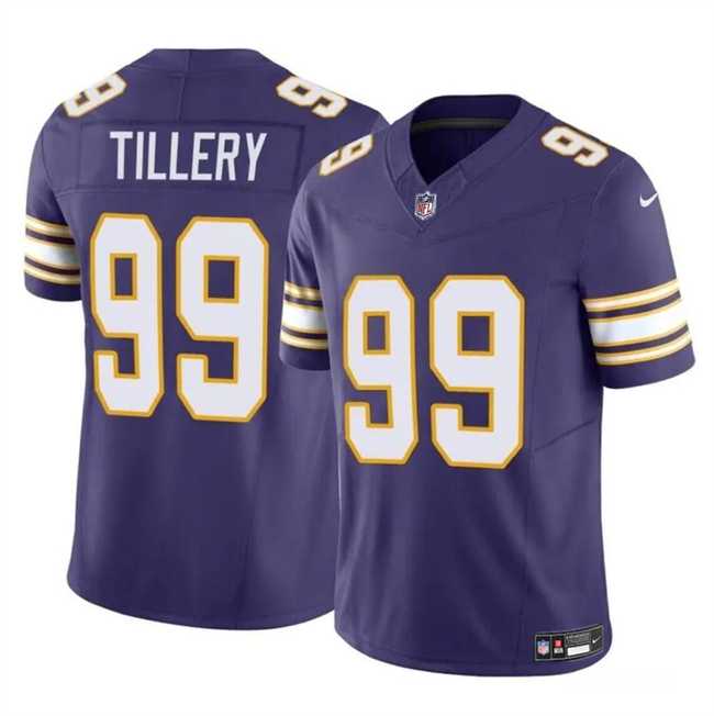 Men & Women & Youth Minnesota Vikings #99 Jerry Tillery Purple 2023 F.U.S.E. Throwback Vapor Untouchable Limited Stitched Jersey->minnesota vikings->NFL Jersey